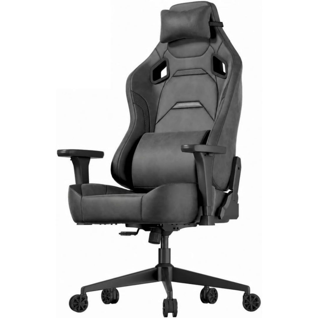 Pelle Sedie Gaming Grigio Imbottito