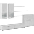 Con LED e Vetro Set soggiorno Bianco