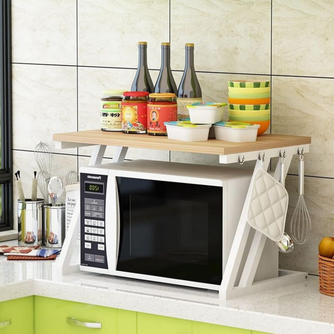 Salvaspazio e Robusto Scaffali forno verticali 57*38*38 cm z-colore noce