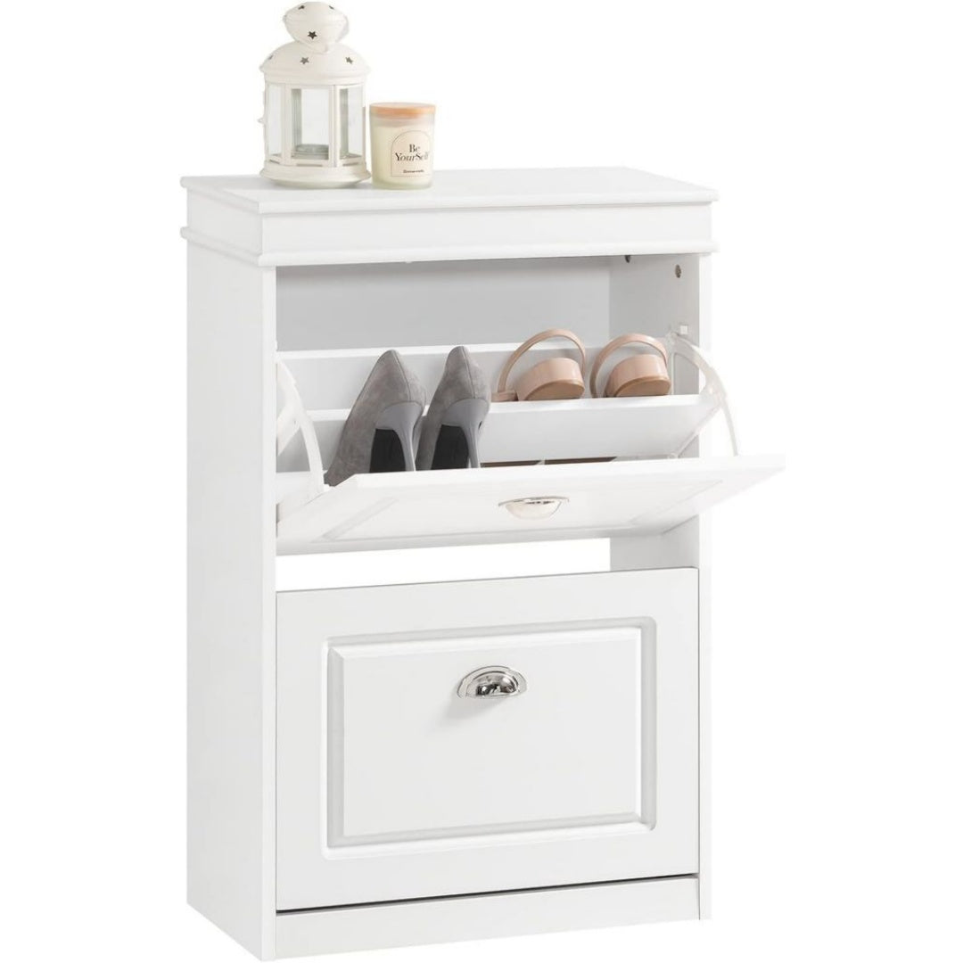 Legno Scaffali portascarpe Bianco Regolabile