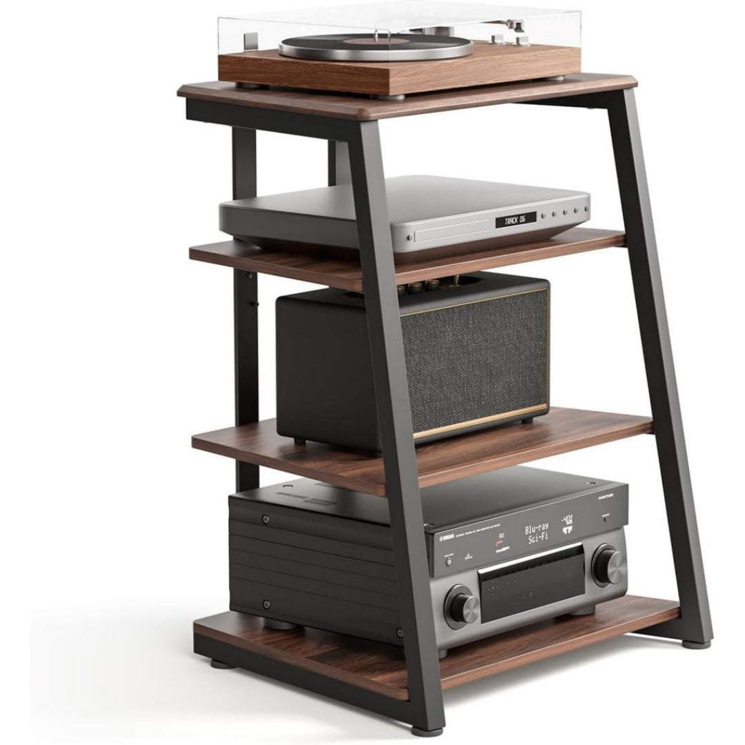 Legno Massello Scaffalature audiovisive Marrone Con Scomparti