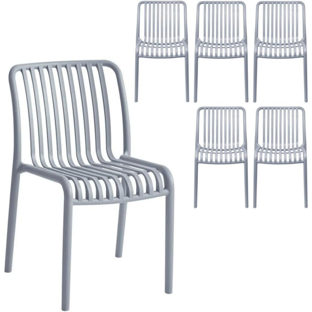 Plastica Sedie impilabili Grigio Salvaspazio